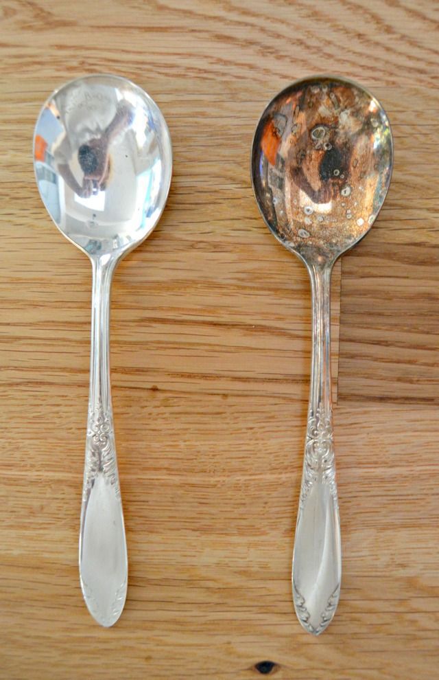 Tarnished and polished spoons - Sheffield Assay Office